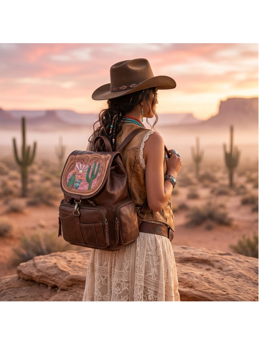 American Darling Painted Desert Leather Backpack